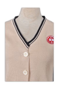 SU165 V領開胸校服冷外套 定製 團體繡花Logo冷外套 冷外套配搭 冷外套專門店 細節-3